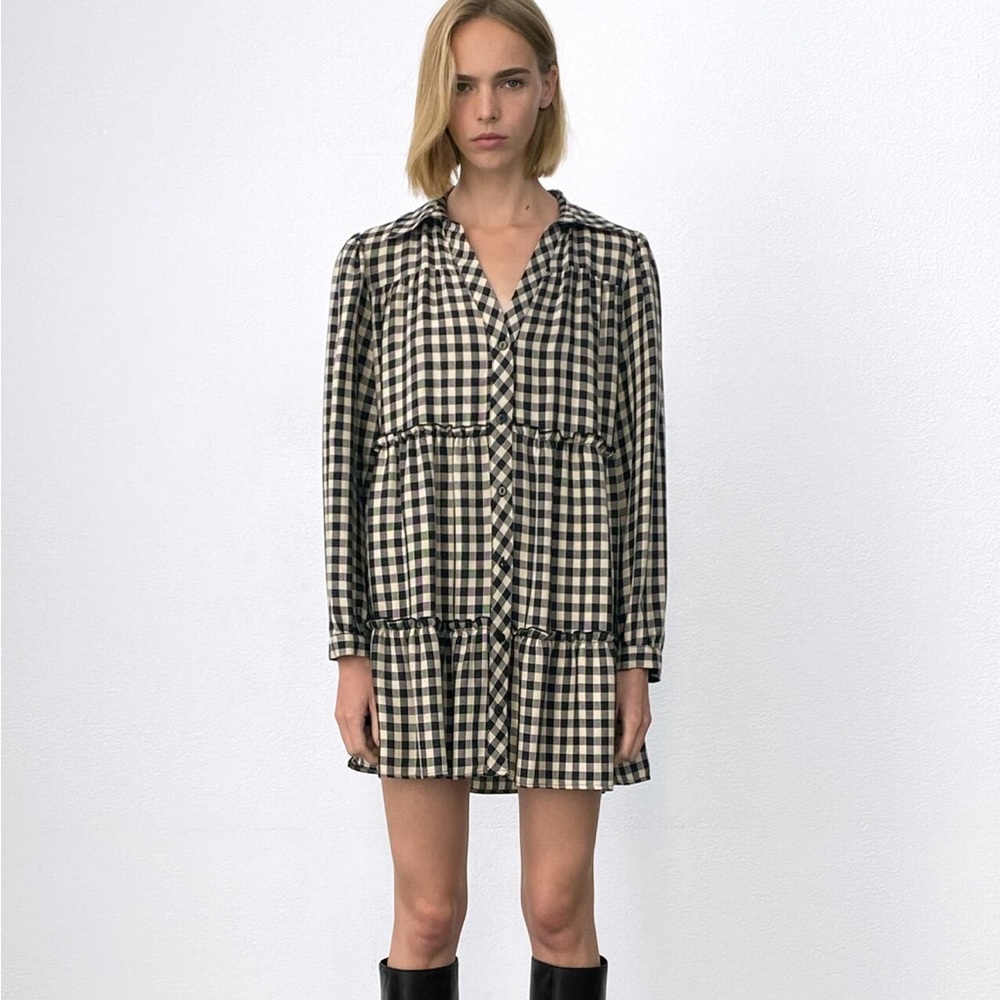 Zara Plaid Shirt Dress - size medium. Like new condition
